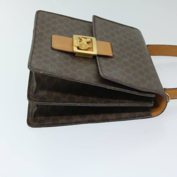 CELINE Macadam Canvas Hand Bag PVC Brown Auth 69272 - Picture 3 of 16